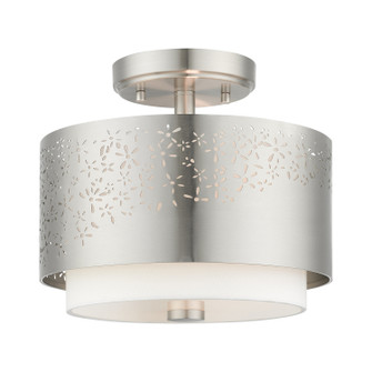 Noria Two Light Semi Flush Mount in Brushed Nickel (107|4626791)