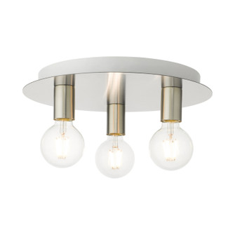 Hillview Three Light Flush Mount in Brushed Nickel w/ White Canopy (107|4587391)