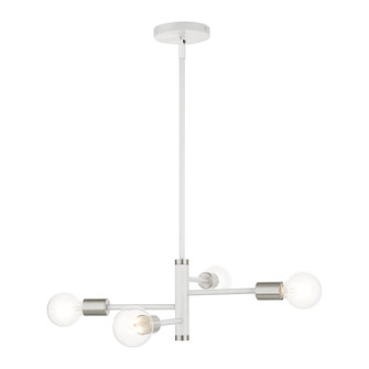 Bannister Four Light Chandelier in White w/ Brushed Nickels (107|4586403)