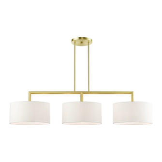 Meridian Three Light Linear Chandelier in Satin Brass (107|4549312)