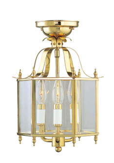 Livingston Three Light Mini Pendant/Ceiling Mount in Polished Brass (107|440302)