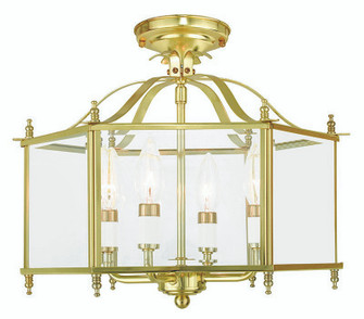 Livingston Four Light Pendant/Ceiling Mount in Polished Brass (107|439802)