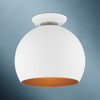 Piedmont One Light Semi-Flush Mount in White w/ Brushed Nickels (107|4339003)
