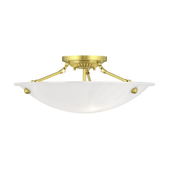 Oasis Three Light Ceiling Mount in Polished Brass (107|427402)