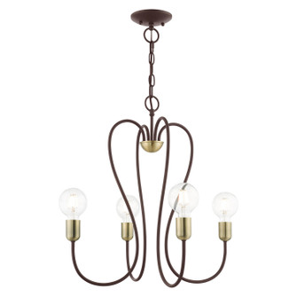 Lucerne Four Light Chandelier in Bronze w/ Antique Brasss (107|4136407)