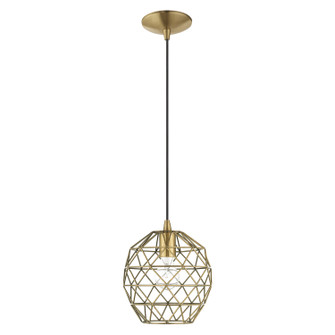 Geometrix One Light Mini Pendant in Antique Brass (107|4132601) Geometrix One Light Mini Pendant in Antique Brass (107|4132601)
