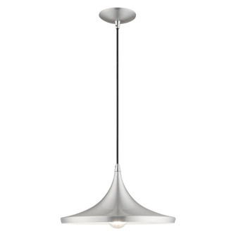 Waldorf One Light Mini Pendant in Brushed Aluminum w/ Polished Chromes (107|4118766)