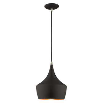 Waldorf One Light Mini Pendant in Black w/ Brushed Nickels (107|4118604)