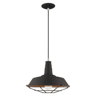 Metal Shade Mini Pendants One Light Mini Pendant in Black w/ Brushed Nickels (107|4118404)