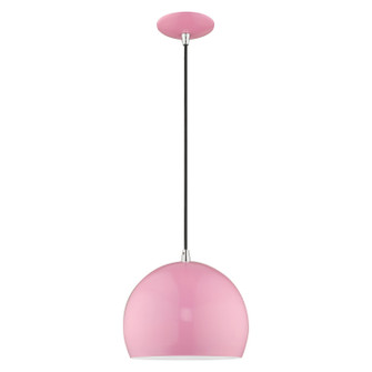 Metal Shade Mini Pendants One Light Mini Pendant in Shiny Pink (107|4118179)