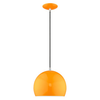 Metal Shade Mini Pendants One Light Mini Pendant in Shiny Orange (107|4118177)
