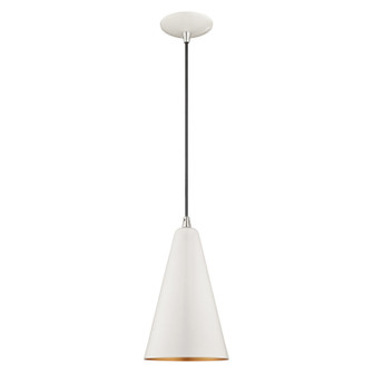 Dulce One Light Mini Pendant in Shiny White w/ Polished Chromes (107|4117569)