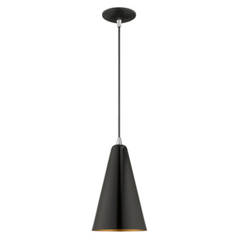 Dulce One Light Mini Pendant in Shiny Black w/ Polished Chromes (107|4117568)