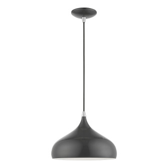 Amador One Light Pendant in Shiny Dark Gray w/Polished Chrome (107|4117296)