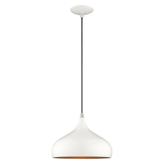 Amador One Light Mini Pendant in Shiny White w/ Polished Chromes (107|4117269)