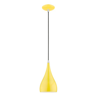 Amador One Light Mini Pendant in Shiny Yellow w/Polished Chrome (107|4117182)