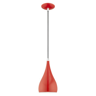 Amador One Light Mini Pendant in Shiny Red w/ Polished Chromes (107|4117172)