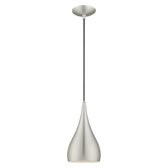 Amador One Light Mini Pendant in Brushed Aluminum w/ Polished Chromes (107|4117166)