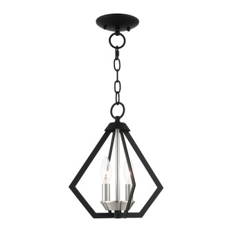 Prism Two Light Convertible Semi Flush/Pendant in Black w/ Brushed Nickel Cluster (107|4092204)