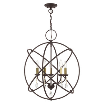 Aria Five Light Chandelier in Bronze w/ Antique Brasss (107|4090507)