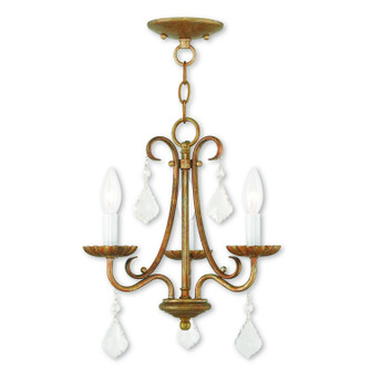 Daphne Three Light Mini Chandelier in Antique Gold Leaf (107|4087348)