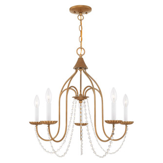 Alessia Five Light Chandelier in Antique Gold Leaf (107|4079548)