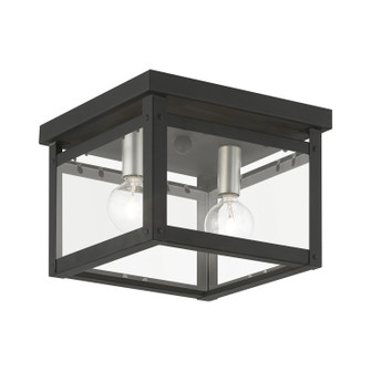 Milford Two Light Flush Mount in Black w/Brushed Nickel Finish Candles (107|403104)