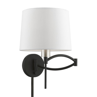 Swing Arm Wall Lamps One Light Swing Arm Wall Lamp in Black w/Brushed Nickel (107|4004404)