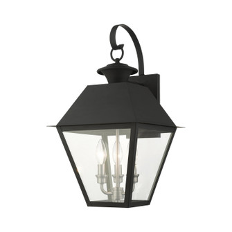 Wentworth Three Light Outdoor Wall Lantern in Black w/ Brushed Nickel Cluster (107|2721804) Wentworth Three Light Outdoor Wall Lantern in Black w/ Brushed Nickel Cluster (107|2721804)