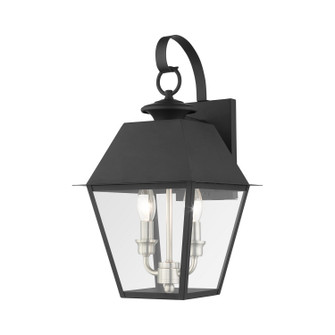 Wentworth Two Light Outdoor Wall Lantern in Black w/ Brushed Nickel Cluster (107|2721504) Wentworth Two Light Outdoor Wall Lantern in Black w/ Brushed Nickel Cluster (107|2721504)