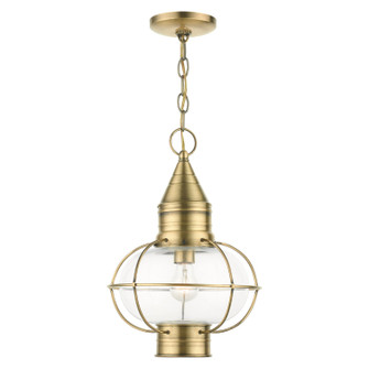 Newburyport One Light Outdoor Pendant in Antique Brass (107|2690601)