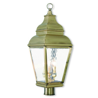 Exeter Three Light Post-Top Lanterm in Antique Brass (107|260601)