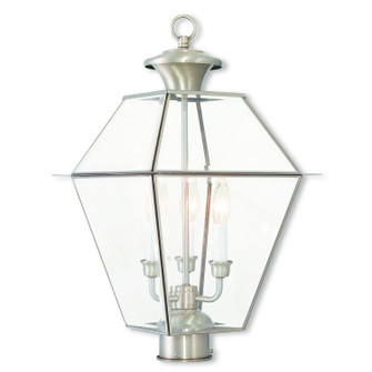 Westover Three Light Post-Top Lanterm in Brushed Nickel (107|238491)