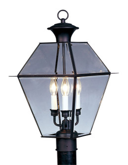 Westover Three Light Post-Top Lanterm in Black (107|238404)