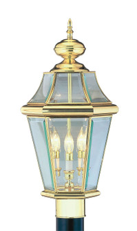 Georgetown Three Light Post-Top Lanterm in Polished Brass (107|236402)