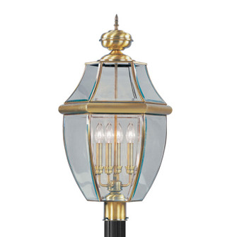 Monterey Four Light Outdoor Post Lantern in Antique Brass (107|235801)