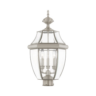 Monterey Three Light Post-Top Lanterm in Brushed Nickel (107|235491)