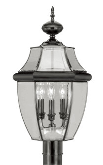 Monterey Three Light Post-Top Lanterm in Black (107|235404)