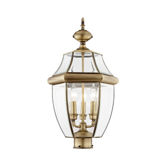 Monterey Three Light Post-Top Lanterm in Antique Brass (107|235401)