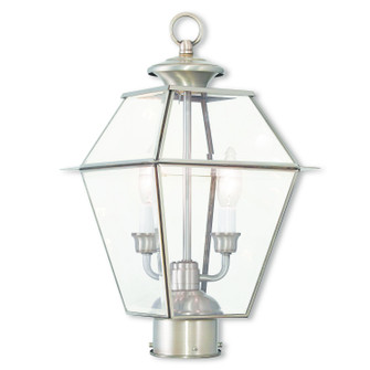 Westover Two Light Outdoor Post Lantern in Brushed Nickel (107|228491)