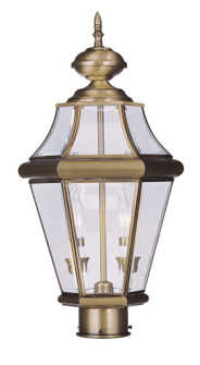Georgetown Two Light Outdoor Post Lantern in Antique Brass (107|226401)