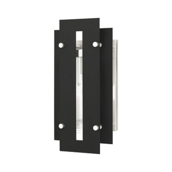 Utrecht One Light Outdoor Wall Lantern in Black w/ Brushed Nickels (107|2177204)