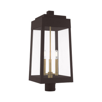 Oslo Three Light Post-Top Lanterm in Bronze w/ Antique Brasss (107|2085907)