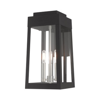 Oslo Three Light Outdoor Wall Lantern in Black w/ Brushed Nickels (107|2085504)