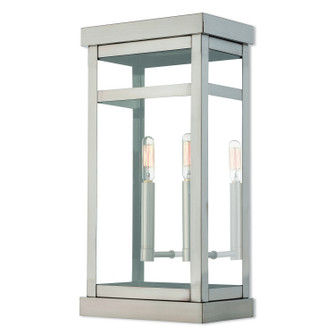 Hopewell Two Light Outdoor Wall Lantern in Brushed Nickel w/ Polished Chrome Stainless Steel (107|2070491)