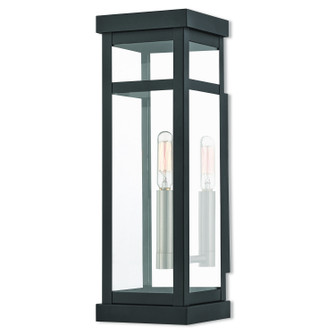 Hopewell One Light Outdoor Wall Lantern in Black w/ Brushed Nickel Cluster and Polished Chrome Stainless Steel (107|2070304)
