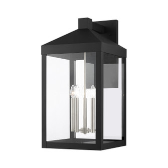 Nyack Five Light Outdoor Wall Lantern in Black w/ Brushed Nickel Cluster (107|2059804)