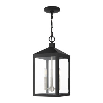 Nyack Three Light Outdoor Pendant in Black w/ Brushed Nickel Cluster (107|2059304)