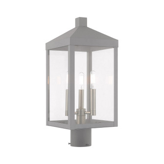 Nyack Three Light Post-Top Lanterm in Nordic Gray w/ Brushed Nickels (107|2059280)