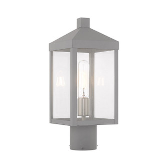 Nyack One Light Outdoor Post-Top Lanterm in Nordic Gray w/ Brushed Nickels (107|2059080)